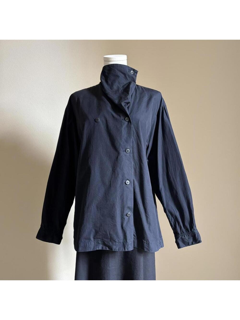 Issey miyake vintage black button up chef shirt